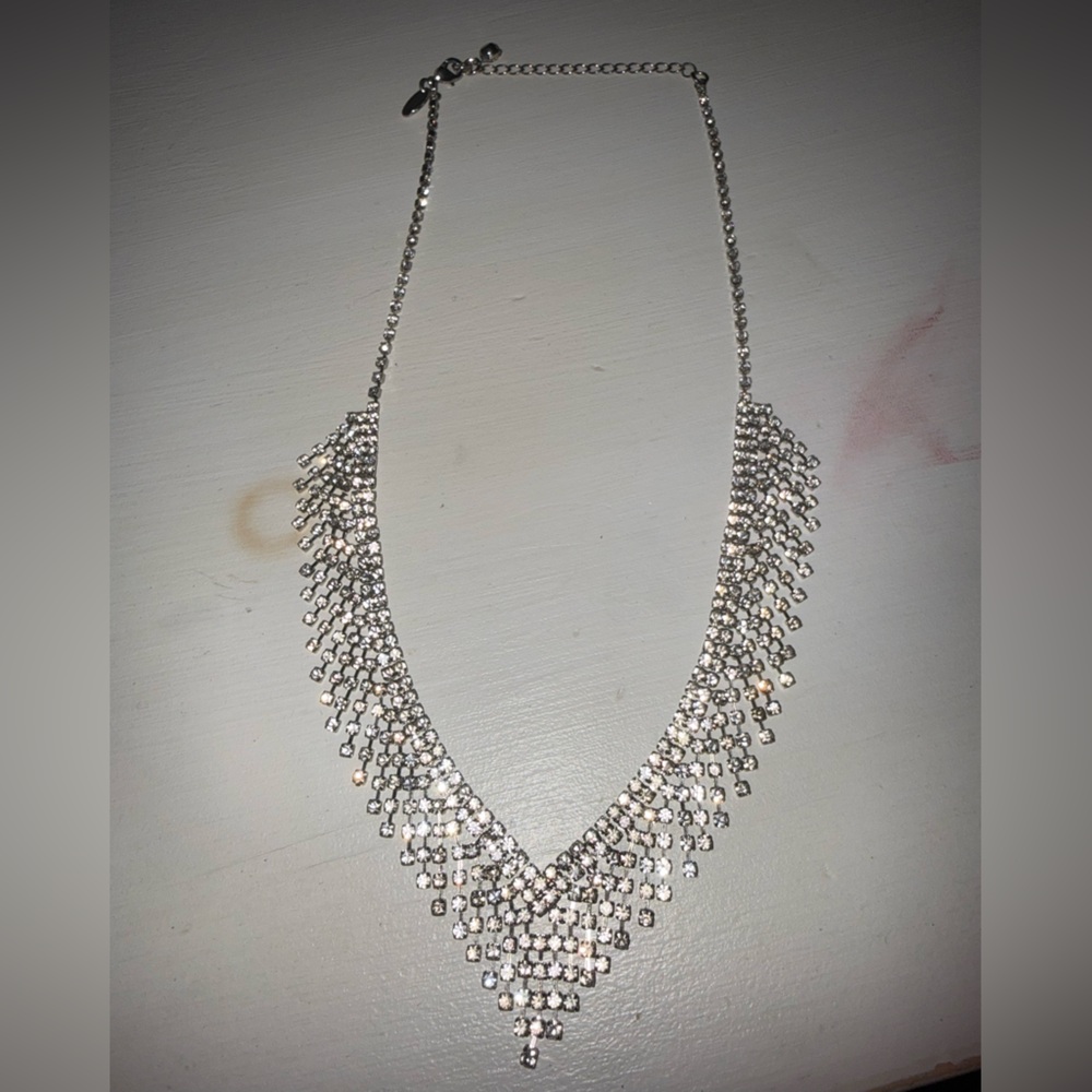 Faux Diamond Drop Necklace
